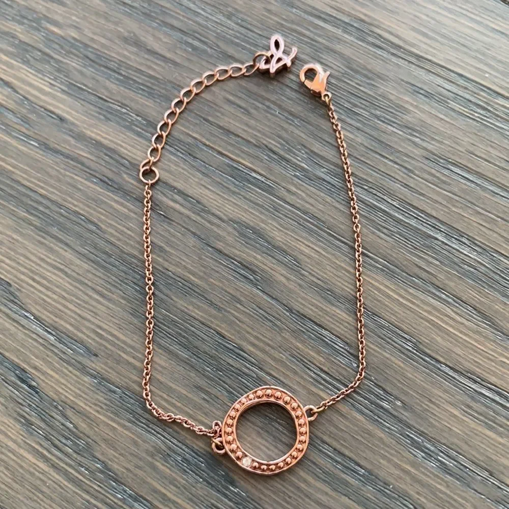 Adore Rose Gold Circle Bracelet – Asymmetrical with Swarovski Crystal